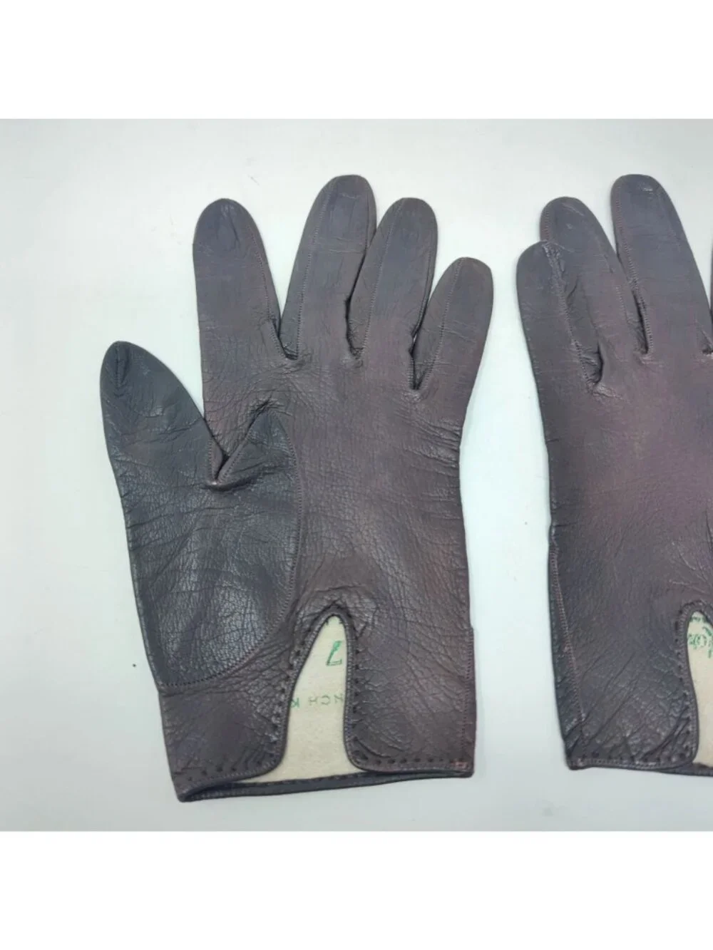 Vintage 60s Roger Fare Brown Gloves 7 Wrist Leather Neiman Marcus